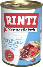 Produktbild von Rinti Kennerfleisch Hund Adult Rind mit Geflügelherzen in Sauce hoher Fleischanteil 24x400g