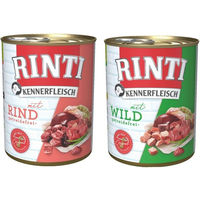 Produktbild von Rinti Kennerfleisch Hund Adult Stückchen in Sauce Rind und Wild Getreidefrei 24 x 800 g
