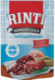 Produktbild von Rinti Kennerfleisch Hund Geflügelherzen Adult Getreidefrei mit hohem Fleischanteil 24x400 g