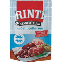 Produktbild von Rinti Kennerfleisch Hund Geflügelherzen Adult Getreidefrei mit hohem Fleischanteil 24x400 g
