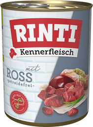 Produktbild von Rinti Kennerfleisch Hund Nassfutter Pferd Stückchen in Sauce Getreidefrei 24 x 800g - 24 x 800 g