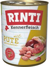 Produktbild von Rinti Kennerfleisch Hund Pute Stückchen in Sauce 24x800g