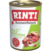 Produktbild von Rinti Kennerfleisch Hund Wildschwein Stückchen in Sauce 24x400g