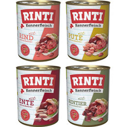 Rinti Kennerfleisch Hundefutter Adult Mix Rind Pute Ente Rentier 12x800g – Bild 1 von 2