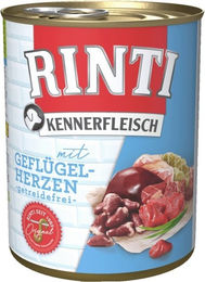 RINTI Kennerfleisch Hundefutter Geflügelherzen Adult Getreidefrei 800 g - 12 x 800 g – Bild 1 von 7