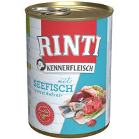 Produktbild von Rinti Kennerfleisch Hundefutter mit Seefisch und hohem Fleischanteil Stückchen in Sauce 400g