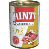 Produktbild von Rinti Kennerfleisch Hundefutter Nass Pute Stückchen in Sauce Getreidefrei Adult 12 x 400 g