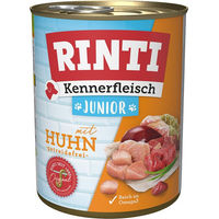 Produktbild von Rinti Kennerfleisch Junior Hund Huhn Stückchen in Sauce getreidefrei 6 x 800 g - 6 x 800 g