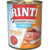 Produktbild von Rinti Kennerfleisch Junior Hund Nassfutter Huhn Stückchen in Sauce 400 g getreidefrei - 12 x 400 g
