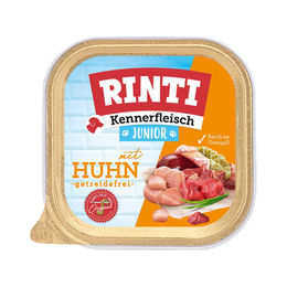 Produktbild von Rinti Kennerfleisch Junior Hundefutter Huhn und Rind 18x300g