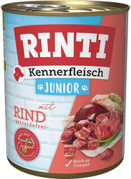 Produktbild von Rinti Kennerfleisch Junior Hundefutter mit Rind 12x800g