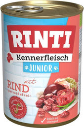 Produktbild von Rinti Kennerfleisch Junior Hundefutter mit Rind 24x400g