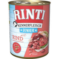 Produktbild von Rinti Kennerfleisch Junior Hundefutter mit Rind oder Lachs 6 x 400 g Getreidefrei mit hohem Fleischanteil - 12 x 400 g