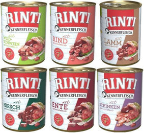 Produktbild von Rinti Kennerfleisch Mix Hund Adult Stückchen in Sauce Schwein Getreidefrei 6x400 g