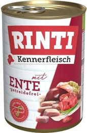 Produktbild von RINTI Kennerfleisch Nassfutter Hund Adult Ente Stückchen in Sauce Hoher Fleischanteil 24x400 g - 24 x 400 g