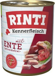 Produktbild von Rinti Kennerfleisch Nassfutter Hund Adult Ente Stückchen in Sauce ohne Farb- und Aromastoffe 36x800 g - 36 x 800 g