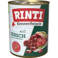 Produktbild von Rinti Kennerfleisch Nassfutter Hund Adult Hirsch Stückchen in Sauce ohne Farb- und Aromastoffe 36x800 g - 36 x 800 g