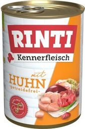 Produktbild von Rinti Kennerfleisch Nassfutter Hund Adult Huhn Stückchen in Sauce 24x400 g mit hohem Fleischanteil ohne Farb- und Aromastoffe - 24 x 400 g
