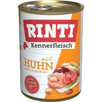 Produktbild von Rinti Kennerfleisch Nassfutter Hund Adult Huhn Stückchen in Sauce 24x400 g mit hohem Fleischanteil ohne Farb- und Aromastoffe - 24 x 400 g