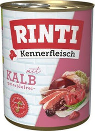 Produktbild von RINTI Kennerfleisch Nassfutter Hund Adult Kalb Stückchen in Sauce 24x800 g ohne Farb- und Aromastoffe - 24 x 800 g
