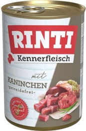 Produktbild von Rinti Kennerfleisch Nassfutter Hund Adult Kaninchen Stückchen in Sauce mit hohem Fleischanteil 12x400 g