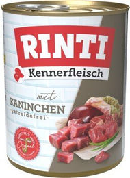 Produktbild von Rinti Kennerfleisch Nassfutter Hund Adult Kaninchen Stückchen in Sauce Monoprotein ohne Farb- und Aromastoffe 12x800 g