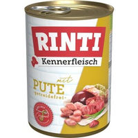 Produktbild von Rinti Kennerfleisch Nassfutter Hund Adult Pute Stückchen in Sauce 12x400 g mit hohem Fleischanteil ohne Farb- und Aromastoffe