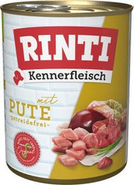 Produktbild von Rinti Kennerfleisch Nassfutter Hund Adult Pute Stückchen in Sauce ohne Farb- und Aromastoffe 36x800 g - 36 x 800 g