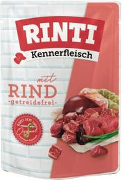 Produktbild von Rinti Kennerfleisch Nassfutter Hund Adult Rind Stückchen in Sauce mit hohem Fleischanteil 10x400 g - 10 x 400 g