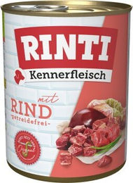 Produktbild von Rinti Kennerfleisch Nassfutter Hund Adult Rind Stückchen in Sauce ohne Farb- und Aromastoffe 24x800 g - 24 x 800 g