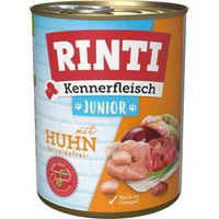 Produktbild von Rinti Kennerfleisch Nassfutter Hund Junior Huhn Lachs Stückchen in Sauce Getreidefrei 12x800 g - 12 x 800 g