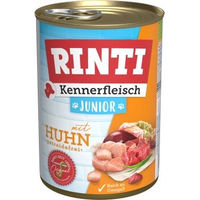 Produktbild von RINTI Kennerfleisch Nassfutter Hund Junior Huhn Stückchen in Sauce Getreidefrei 12x400 g - 12 x 400 g