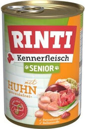 Produktbild von Rinti Kennerfleisch Nassfutter Hund Senior Huhn Stückchen in Sauce mit hohem Fleischanteil 12x400 g - 12 x 400 g