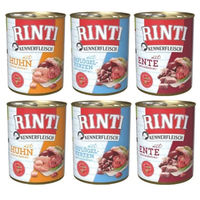 Produktbild von Rinti Kennerfleisch Nassfutter Mix Geflügelherzen Huhn und Ente für adulte Hunde getreidefrei 6x400 g