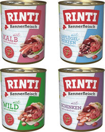 RINTI Kennerfleisch Nassfutter Mixpaket 1 für Hunde Adult Getreidefrei 12 x 800 g - 12 x 800 g – Bild 1 von 2