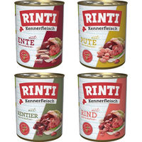 Produktbild von RINTI Kennerfleisch Nassfutter Mixpaket 2 für Hunde Adult Getreidefrei 12 x 800 g - 12 x 800 g