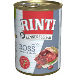 Rinti Kennerfleisch Nassfutter Pferd Stückchen in Sauce für adulte Hunde getreidefrei 12 x 400 g – Bild 1 von 5