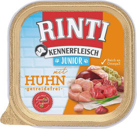 Rinti Kennerfleisch Plus Junior Hund Nassfutter Huhn Stückchen in Sauce 9 x 300 g getreidefrei mit hohem Fleischanteil - 9 x 300 g – Bild 1 von 5