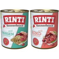Produktbild von Rinti Kennerfleisch pur Hundefutter Mix Rind und Pansen ohne Farb- und Aromastoffe 24x800g