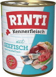 Produktbild von Rinti Kennerfleisch Seefisch Hund Nassfutter Stückchen in Sauce Getreidefrei 12x800g - 12 x 800 g