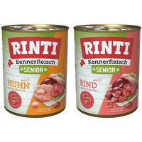 Produktbild von Rinti Kennerfleisch Senior Hundefutter Mixpaket mit Rind und Huhn in Sauce 24x800g