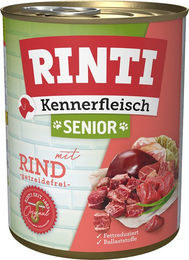 Produktbild von Rinti Kennerfleisch Senior Hundefutter Rind Stückchen in Sauce getreidefrei 6 x 800 g - 6 x 800 g