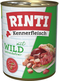 Produktbild von Rinti Kennerfleisch Wild Hundefutter mit hohem Fleischanteil für alle Altersstufen 24x800g