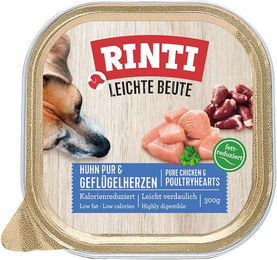 Rinti Leichte Beute Hund Adult Huhn pur und Geflügelherzen Stückchen in Sauce 9x300g - 9 x 300 g – Bild 1 von 4