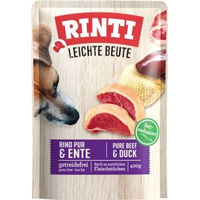 Produktbild von Rinti Leichte Beute Hund Nassfutter Adult Rind und Ente Stückchen in Sauce Getreidefrei 10x400 g