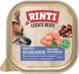 Produktbild von RINTI Leichte Beute Hundefutter Huhn pur mit ganzen Geflügelherzen Light 9x300g - 9 x 300 g