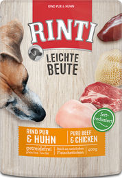 Rinti Leichte Beute Hundefutter Nassfutter Rind und Huhn Stückchen in Sauce getreidefrei Adult 10 x 400 g - 10 x 400 g – Bild 1 von 4