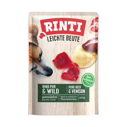 Produktbild von Rinti Leichte Beute Hundefutter Rind Pur und Wild Stückchen in Sauce getreidefrei 10x400g
