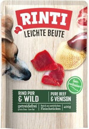 Produktbild von RINTI Leichte Beute Nassfutter Hund Adult Stückchen in Sauce Rind und Wild Getreidefrei 10x400 g