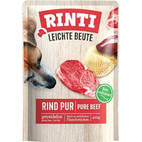 Produktbild von Rinti Leichte Beute Rind Pur Hundefutter Stückchen in Sauce getreidefrei Light 10x400g